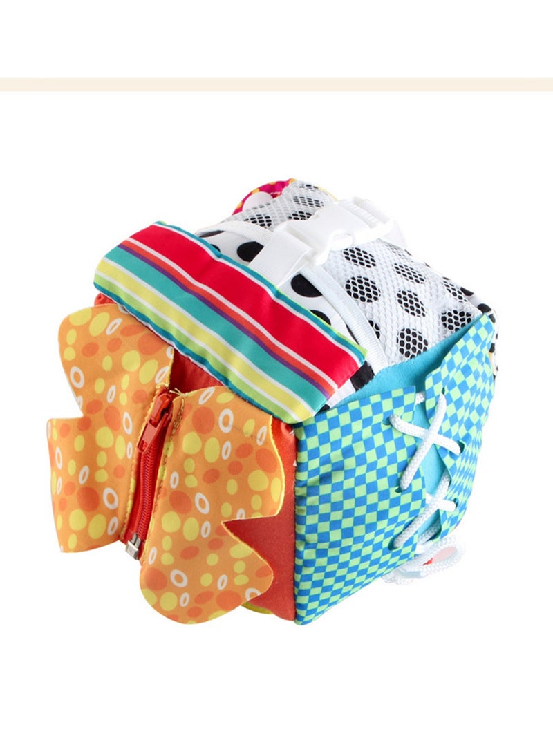 Baby Multifunctional Cloth Building Block Cognitive Toy Cube Ball (Simulate Daily Practice Cube Ball) - Image 3